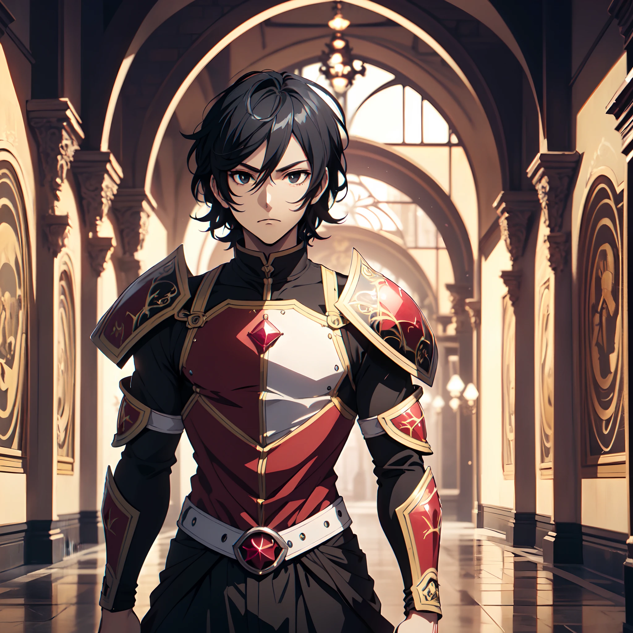 128K Ultra High Definition,
128K Ultra High Quality,
128K Ultra High Resolution,
Best Definition,
Best Quality,
Best Resolution,
Perfectly Detailed,
Perfectly Designed,
Extremely Detailed,
Extremely Designed,
Hyper Detailed,
Hyper Definition,
Hyper Quality,
Hyper Resolution,
Masterpiece,
(((Anime))),
Body Shot,
(((Boy))),
Handsome,
Muscular Body,
(((Black Mid Hair))),
(((Black Eyes))),
(((Hyper Detailed & Perfectly Designed With Ultra High Quality Red Ruby Warlord Armor))),
(((Inside Of Medieval Royal Palace Background Scenery))),