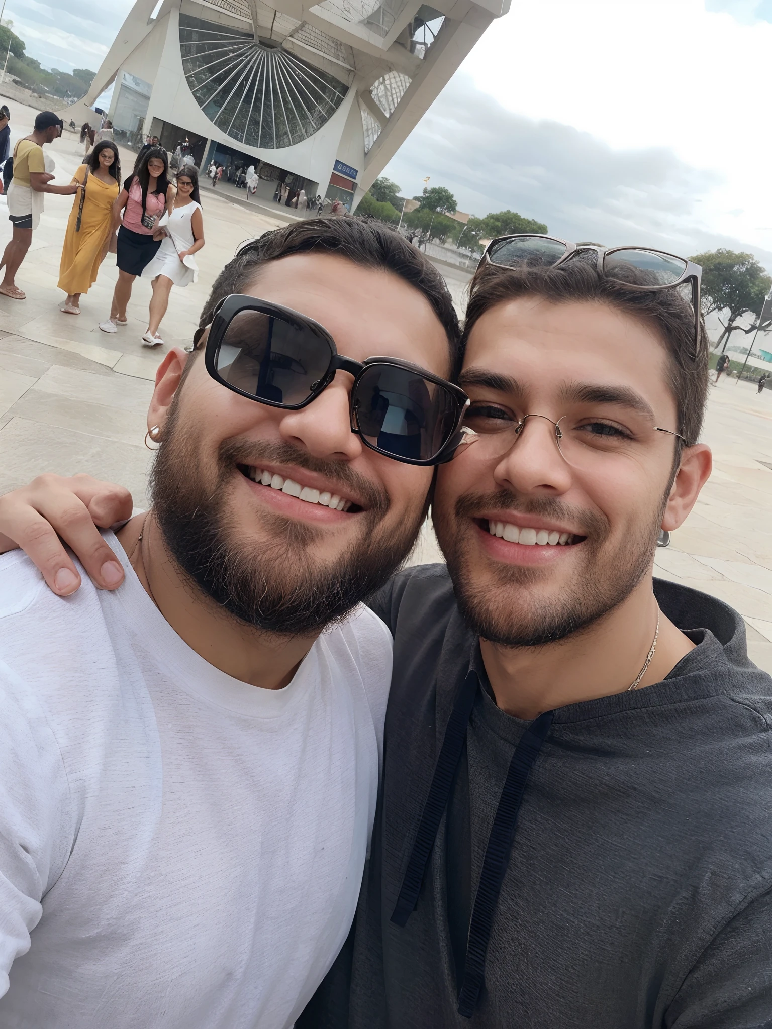 homens, eyeglass, museu, pessoas, camisas, sorriso, feliz, barba, pessoas