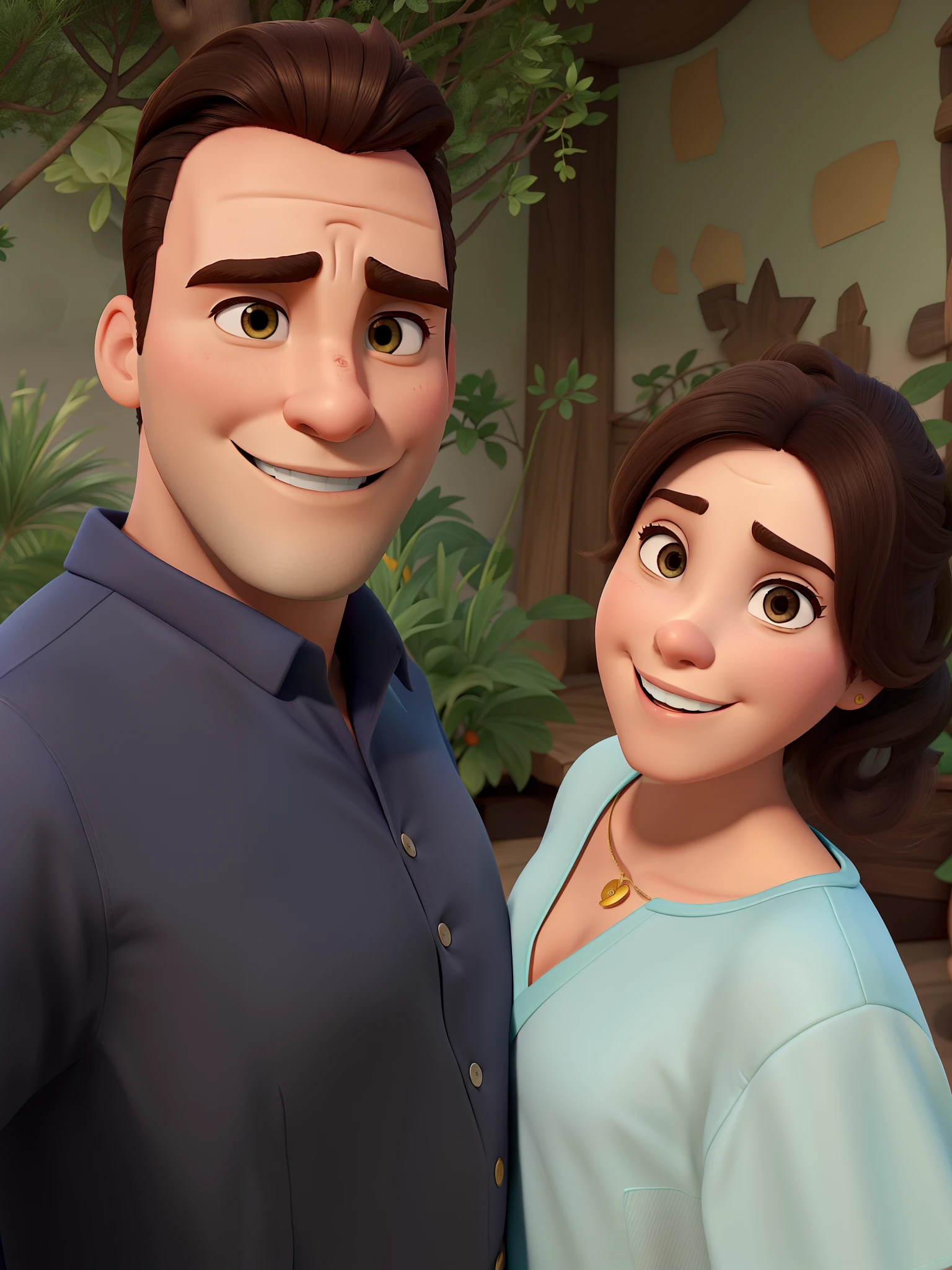 casal homem e mulher no estilo Disney Pixar, alta qualidade, melhor qualidade