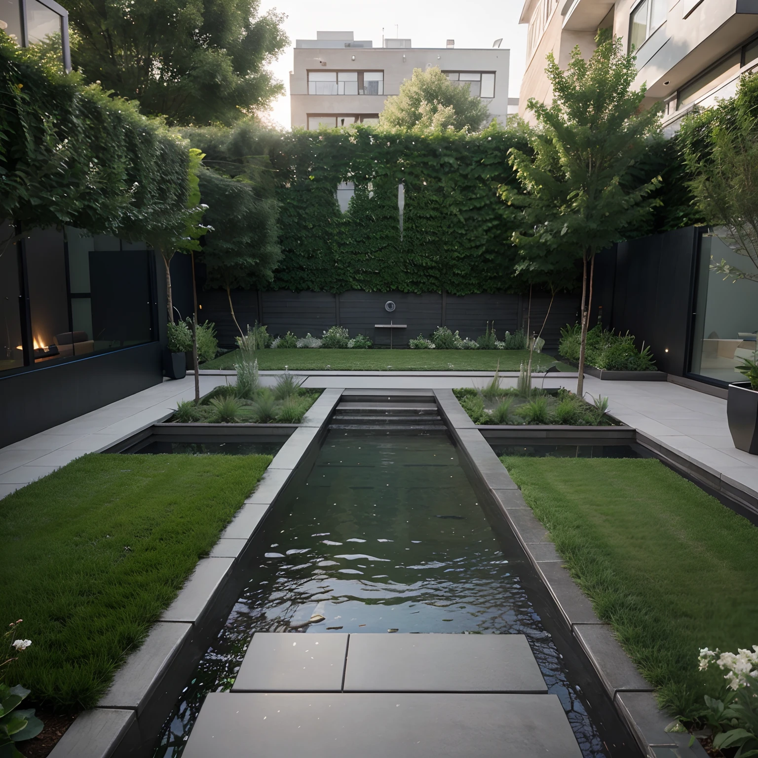 I created a photorealistic image of a contemporary garden.