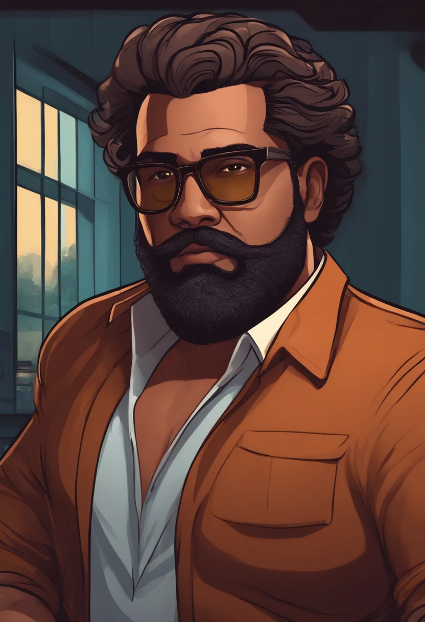 a close up of a man with glasses and a beard, sad, eyes closed, detailed character portrait, character headshot portrait, stylized portrait, unreal 5. rpg portrait, character profile art, high quality portrait, character art portrait, epic portrait illustration, epic rpg portrait, lofi portrait, a character portrait, character portrait, avatar image, a portrait of the character, epic character portrait