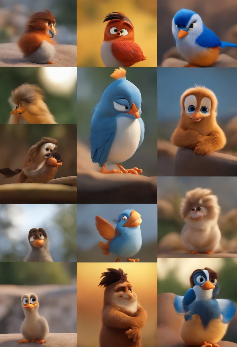 Garoto, estilo disney, tom de pele: claro: Cabelo: marrom escuro, liso, curto, penteado para o lado direito. camisa: social, Cor azul. Fundo: Gray and white gradient,Comemorando, Hands raised, sorrindo, feliz, (estilo pixar) (obra-prima:1.2) (bokeh) (melhor qualidade) (pele detalhada) (textura detalhada) (8k) (claymation) (cinematic lighthing) (foco nítido