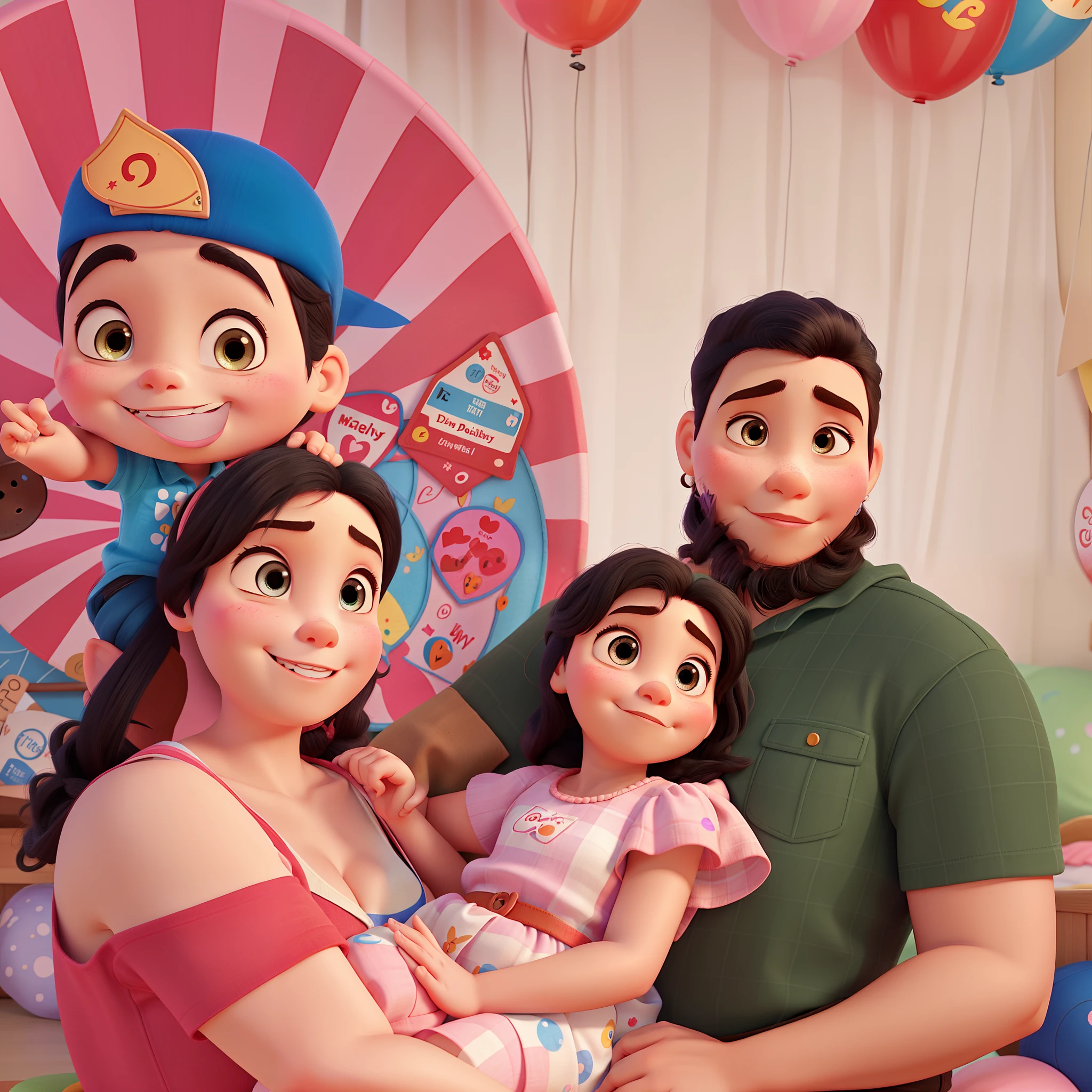 pai, Mother Baby Girl Small Hair, Disney pixar |