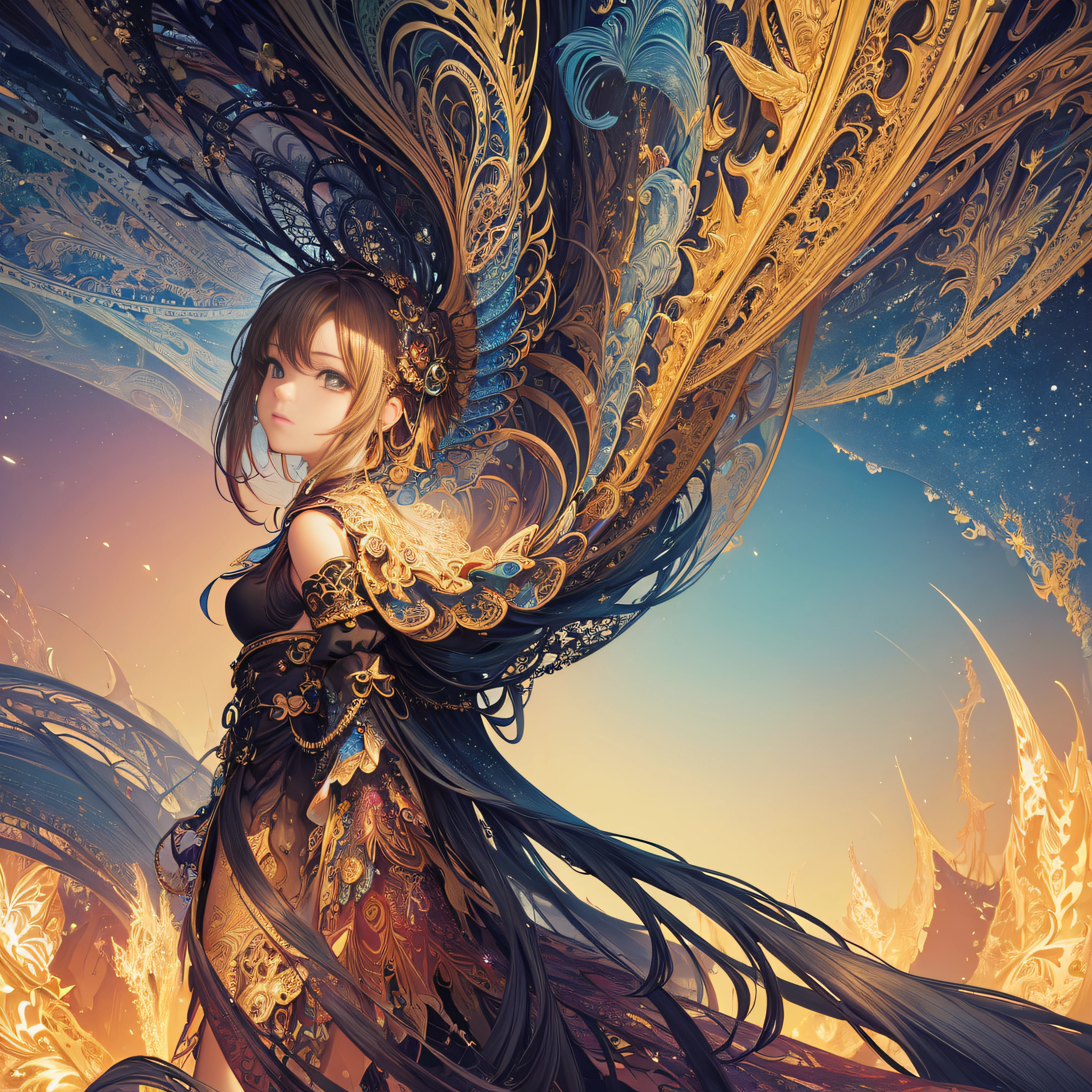 (masterpiece, top quality, best quality, official art, beautiful and aesthetic:1.2), (1girl), extreme detailed,(fractal art:1.3),colorful,highest detailed --auto