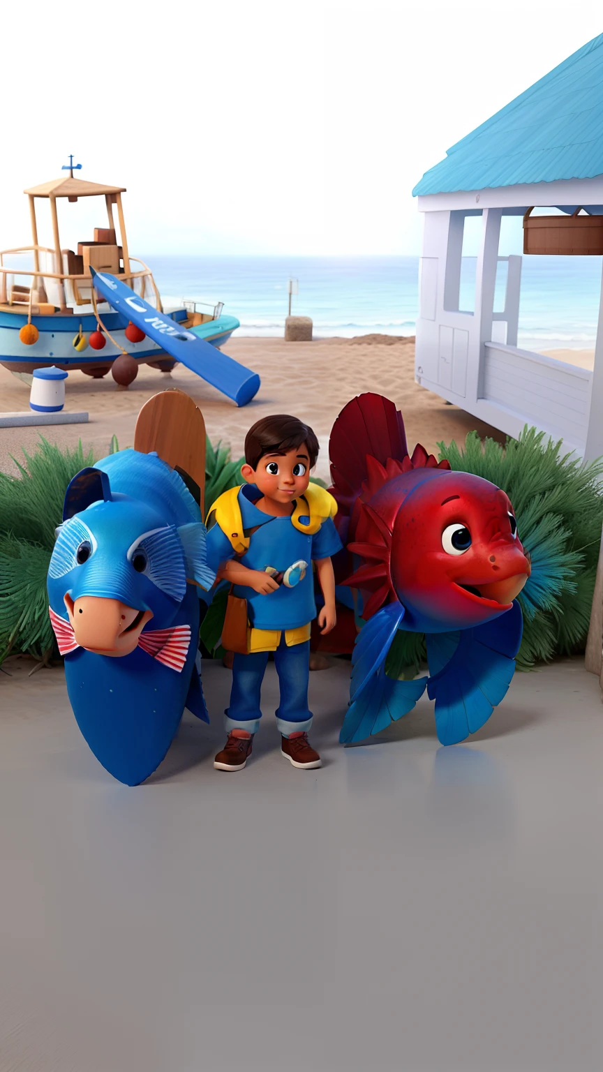 Um mar azul repleto de animais marinhos ao fundo da imagem