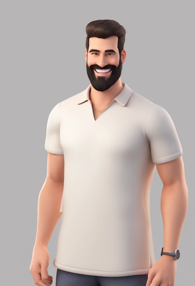 Smiling Man Illustration, sorriso insanoHomem com bigode e capuz posando para foto, em torno de 1 9 anos, , happily smiling at the camera, sorriso atrevido, he's smiling, sorriso muito grande, Macho sorridente, foto de perfil headshot, rindo sorriso enorme, desenhando no estilo de Arte 3D, c4d, fundo de cor branco puro, estilo disney, estilo pixar render ilustracao Super Detalhe, 8k