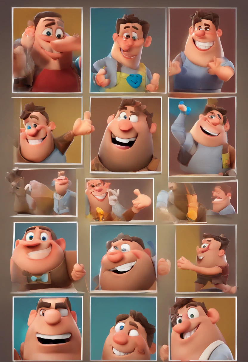 Smiling Man Illustration, sorriso insano, Homem de pele marrom com um sorriso gigante, happily smiling at the camera, sorriso atrevido, he's smiling, sorriso muito grande, Macho sorridente, foto de perfil headshot, rindo sorriso enorme, desenhando no estilo de Arte 3D, c4d, fundo de cor branco puro, estilo disney, estilo pixar render ilustracao Super Detalhe, 8k