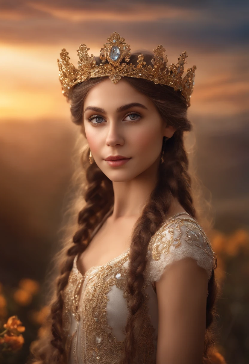 photo realistic closeup portrait of sweet girl, braided hair,angelic eye, crown of flower,very intricate, majestic,
Ultrarealistic photography, complex details, hyperdetailed, hyperrealistic, nikon D750, 85mm Lens, full frame, 8k, octane render, ray Tracing Global Illumination, ray-traced,
