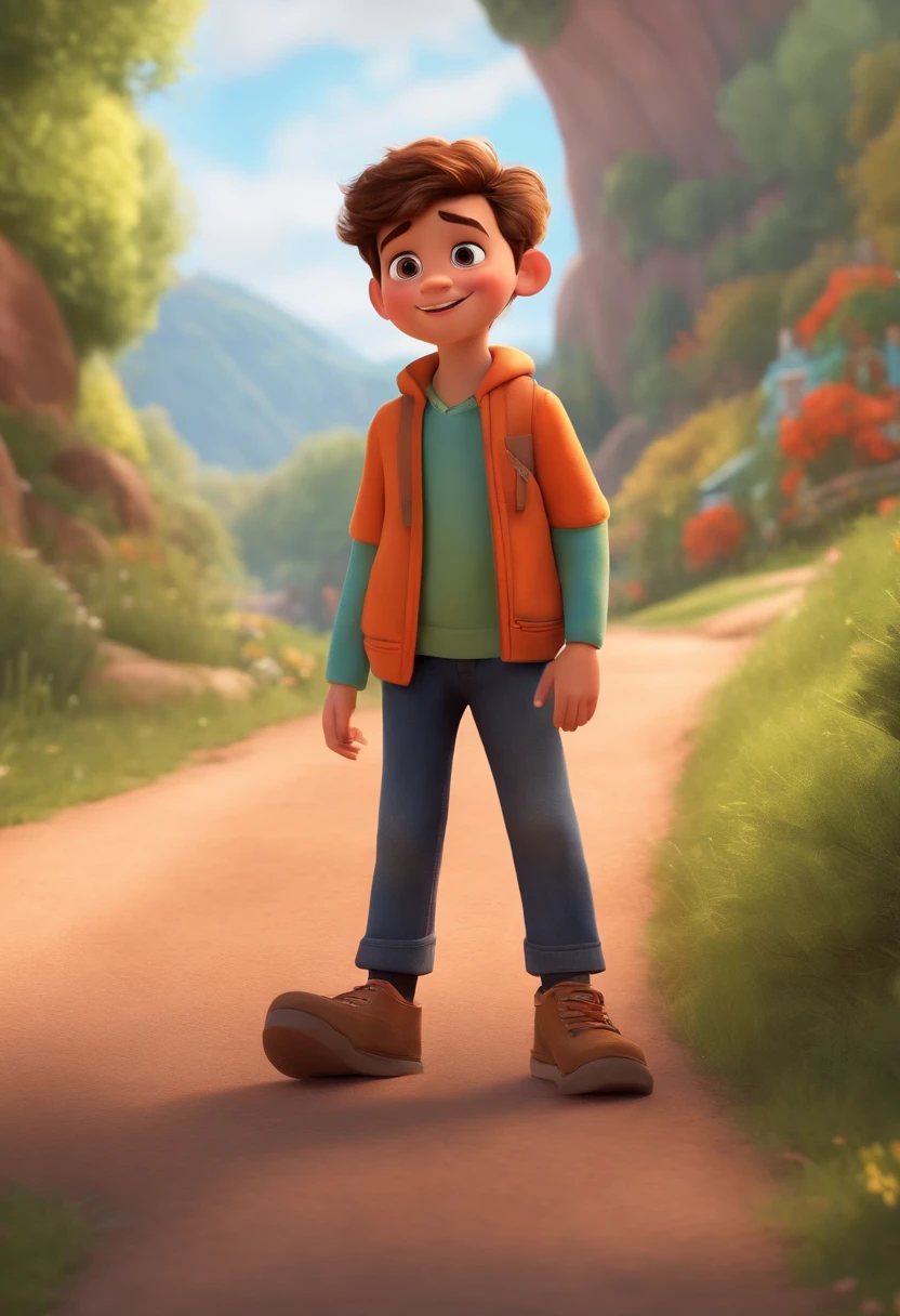 Image of a boy for a story in a YouTube video in Pixar format, He's the little allabester, He's the class leader, He's outgoing, Playful and gets up for a lot of things