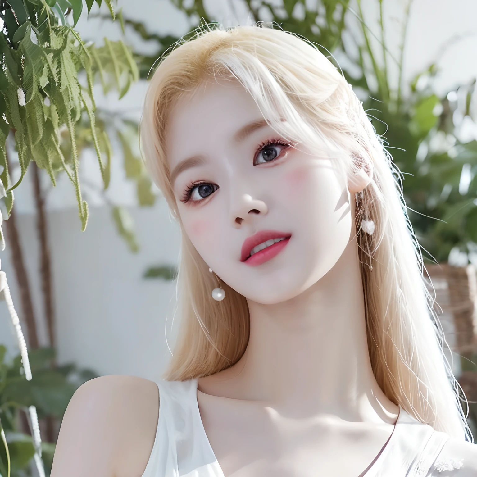 wan adorable korean face, ****** Araffe, Kim Doyoung, Tzuyu de Twice, Jisoo blackpink, cabelos longos e rosa. There's a woman in a white dress posing for a photo, extremely pale white skin, vestida de bailarina, pale porcelain white skin, with pale skin, jovem bonita, usando espartilho, porcelain pale skin, very very very pale skin, very very pale white skin, very very pale white skin, pale ivory skin, rosto angelical, rosy lips. Realista, cabelos liso e rosados. Sorrindo, expression joyful. Ballet Costume