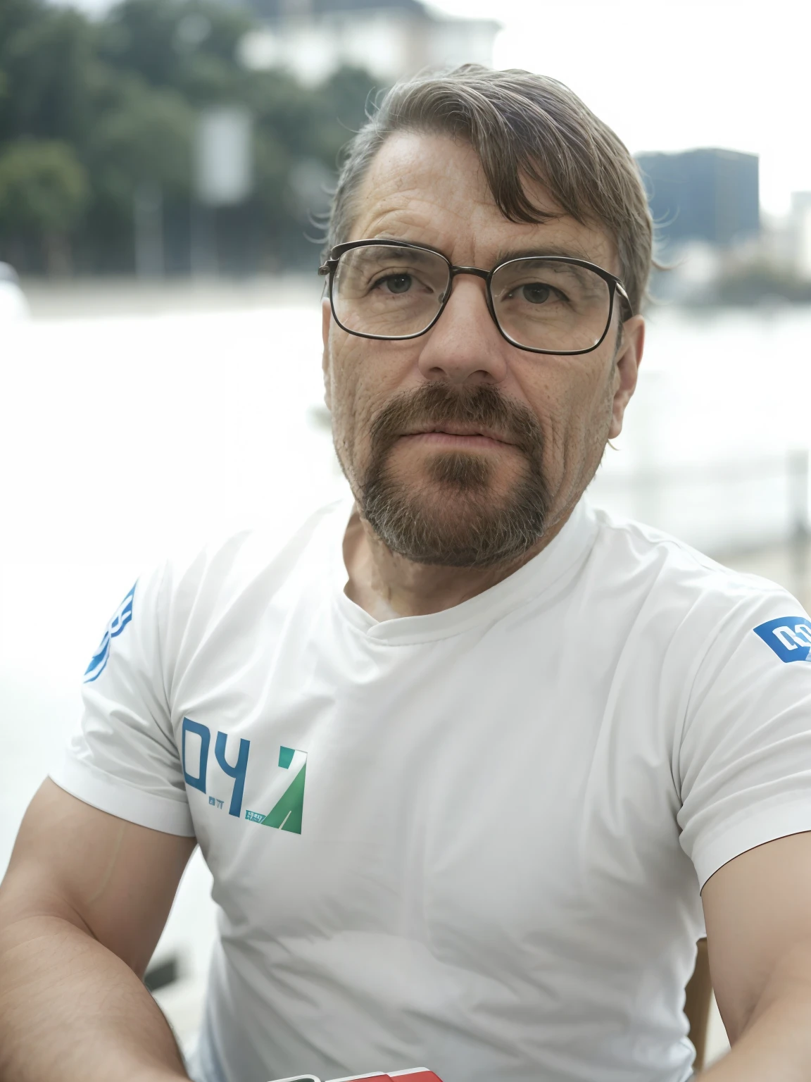 There's a bespectacled man sitting at a table with a remote control, Fotografia selfie 8k, imagem de qualidade muito baixa, david rios ferreira, imagem frontal, Foto realista, Carmelo Blandino, icaro carvalho, Henry Alvim Correa, Homem de 4 0 anos, Msxotto, foto de baixa qualidade, Retrato tirado 8 K