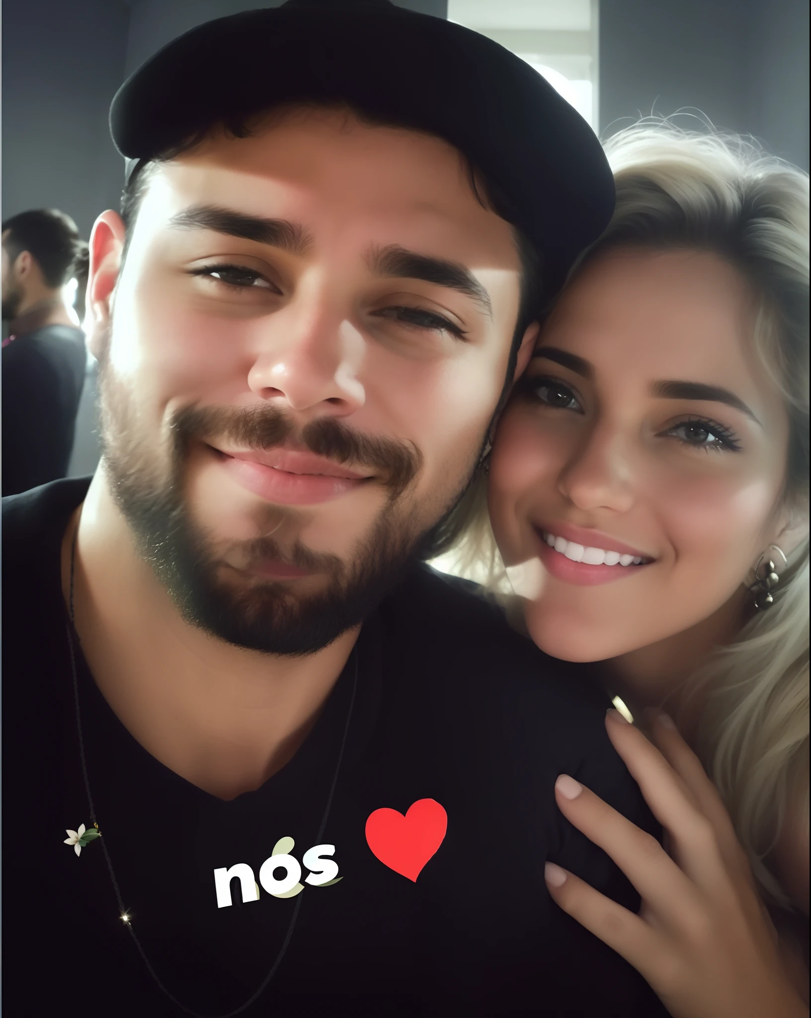 there is a man and a woman that are posing for a picture, Directed by: Nandor Soldier, they are in love, Dan dos Santos, instagram post, instagram story, selfie apaixonada, Noite!, caio santos, Borja, Nekro Borja, Miguel Iglesias, muito definido, foto do instagram, by Amelia Peláez, Casal feliz