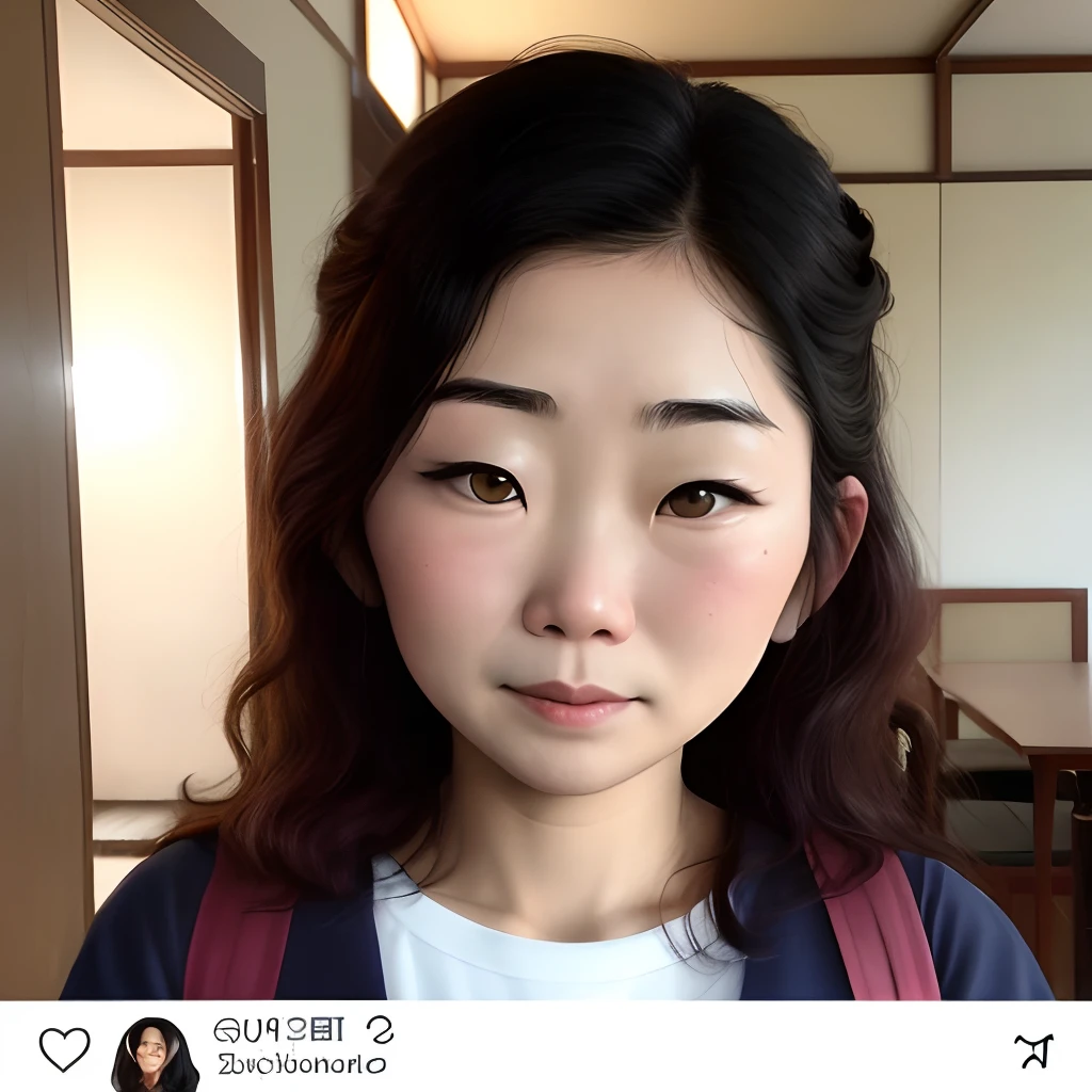 Crie uma mulher japonesa sentada de frente para foto, totalmente nua