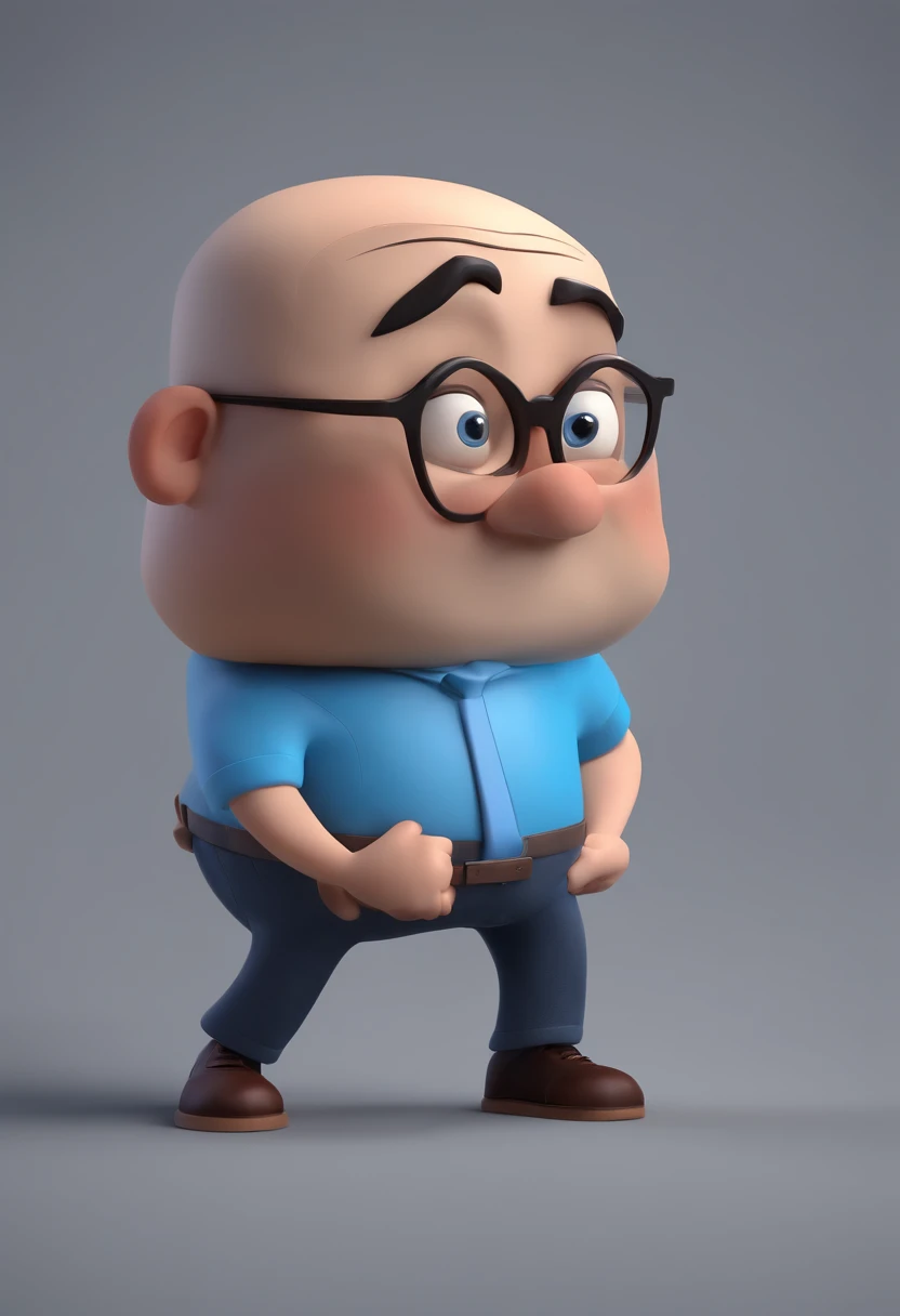 Cartoon character of a man with black glasses and a blue shirt, animation character, Caractere estilizado, animation style rendering, 3D estilizado, Arnold Maya render, 3 d render stylized, toon render keyshot, Personagem 3D, Personagem 3D, 3d rendering stylized, 3 d character render, personagem de desenho animado, Personagem de close up, Pose de personagem, (Estilo Pixar) (master part:1.2) (Bokeh) (best quality) (pele detalhada) (textura detalhada) (8k) (argila) (Cinematic lighting) (foco nítido