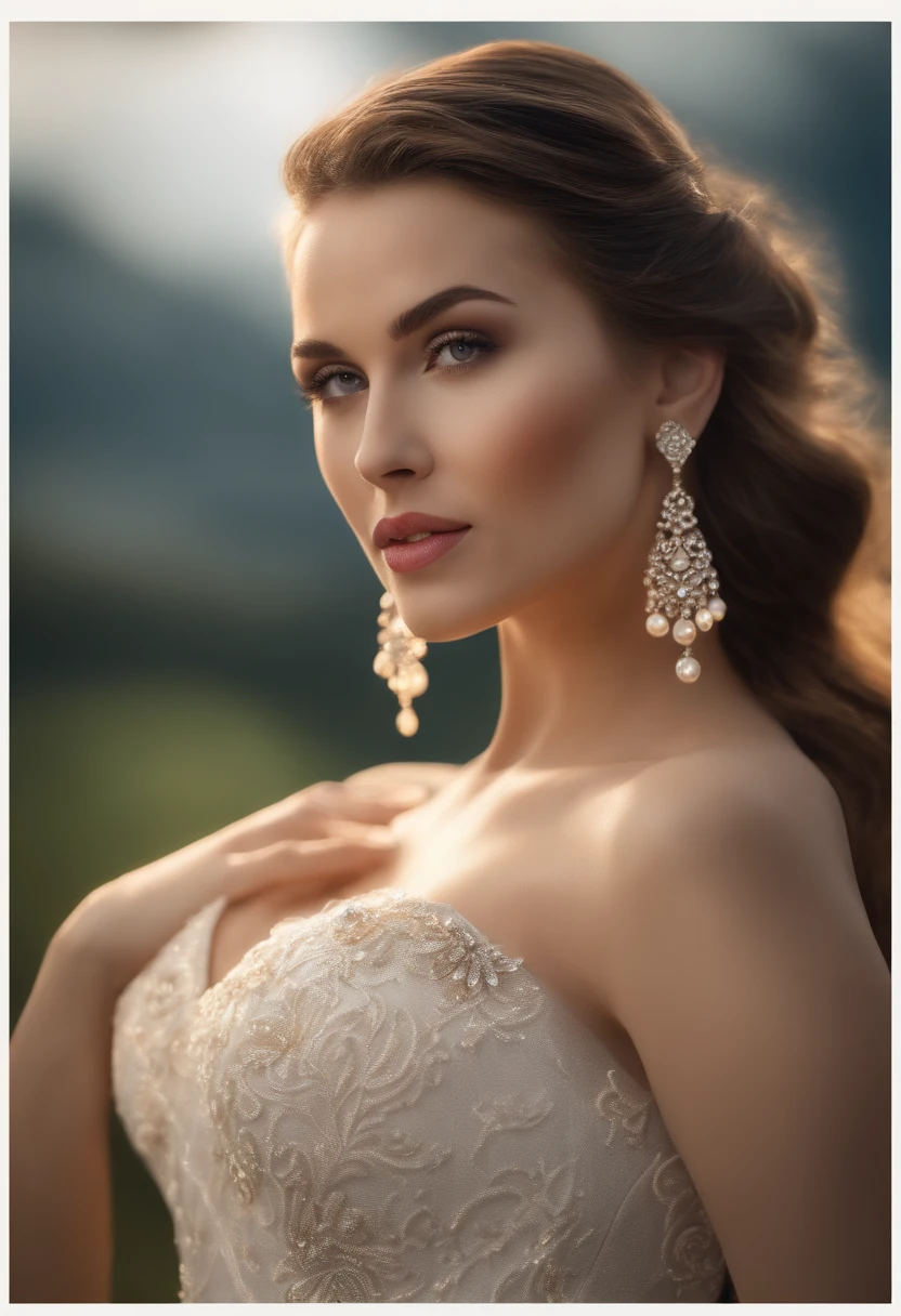 best quality, master part, high resolution, 1girl, vestido de porcelana, Hair accessories, colar, jewelries, cara bonita, no corpo, Efeito Tyndall, Realistic, shadow studio, Rim lighting, dual-tone lighting, (Skins de Alto Detalhe: 1.2), 8k UHD, DSLR, luz suave, alta qualidade, Volume de Luz, tiro furtivo, fotografia, high resolution, 4k, 8k, desfoque de fundo,