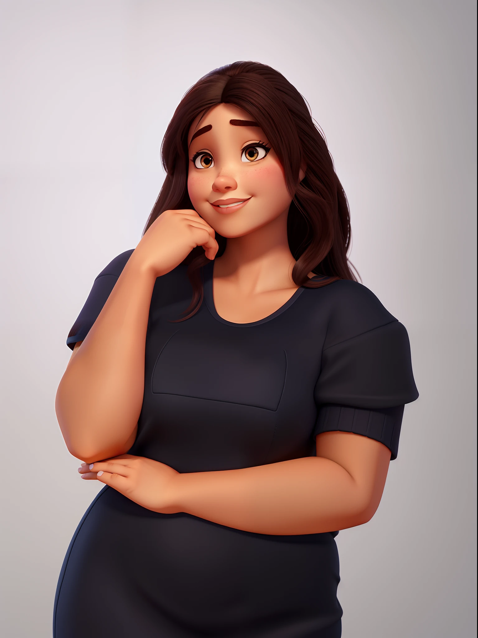 Uma Mulher morena, estilo disney pixar, alta qualidade, melhor qualidade