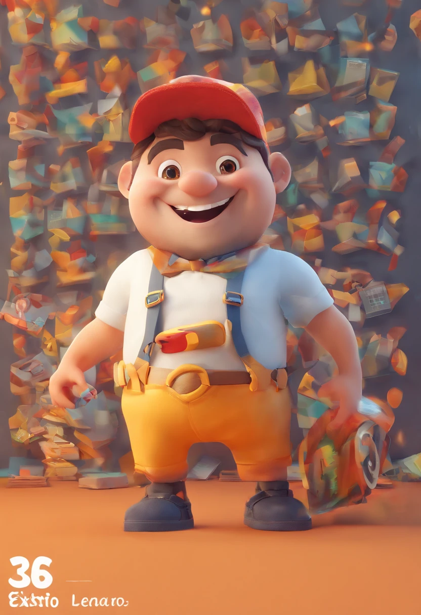 Smiling Man Illustration, sorriso insano, Homem de pele marrom com um sorriso gigante, happily smiling at the camera, sorriso atrevido, he's smiling, sorriso muito grande, Macho sorridente, foto de perfil headshot, rindo sorriso enorme, desenhando no estilo de Arte 3D, c4d, fundo de cor branco puro, estilo disney, estilo pixar render ilustracao Super Detalhe, 8k