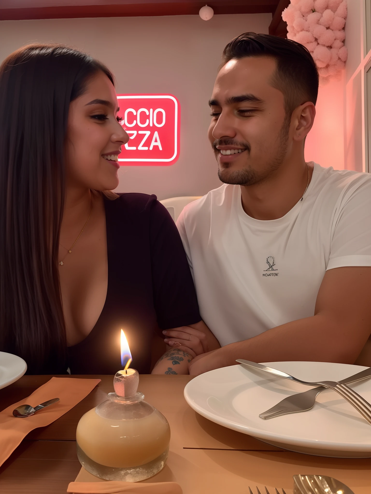 There is a man and a woman sitting at the table with a candle, imagem de perfil, instagram post, taken in the early 2020s, they are in love, finalmente, Directed by: Matteo Pérez, Directed by: Daniel Lieske, Directed by: Matt Cavotta, celebrating a birthday, delicioso, Postagem no Reddit, 🤬 🤮 💕 🎀