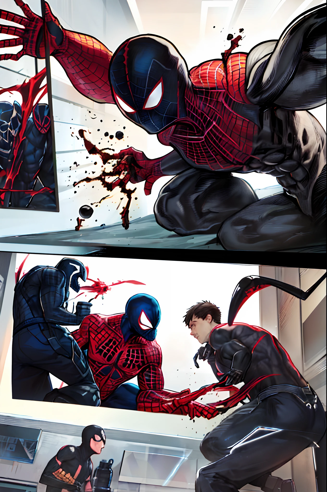 Agent-Venom, Black Suit Spiderman, venom, new-York, marvel