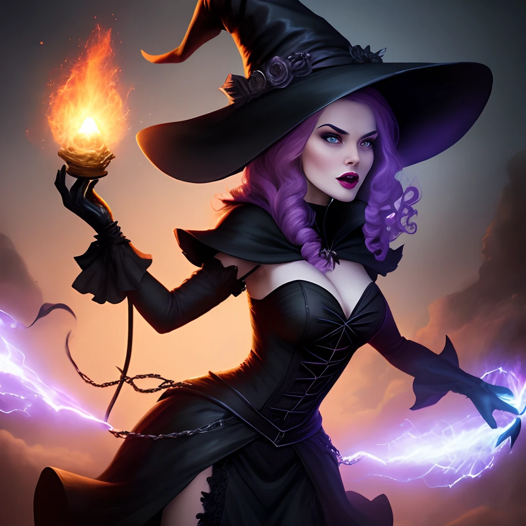 neons Beauty Witch ciber Halloween