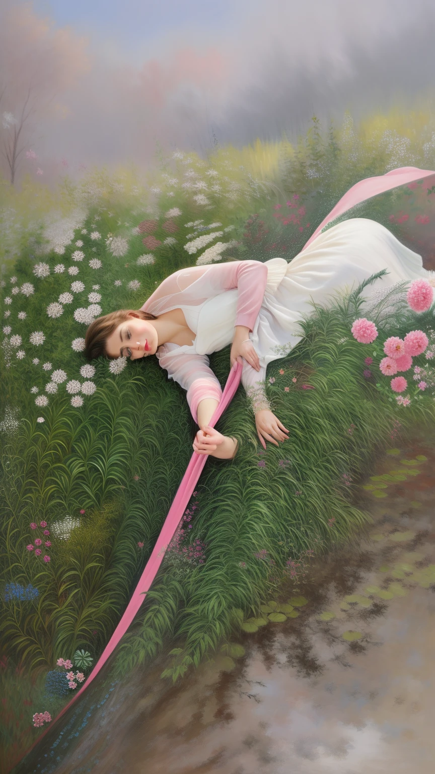 Cecily, (best quality, highres, masterpiece:1.2), (realistic:1.37) detailed portrait, beautiful detailed eyes, long eyelashes, detailed lips, (Lora:Cecily-15:0.85), solo, vibrant colors, soft lighting, fine oil painting, (romantic, dreamy), garden scene, blooming flowers, flowing dress, graceful pose, elegant atmosphere