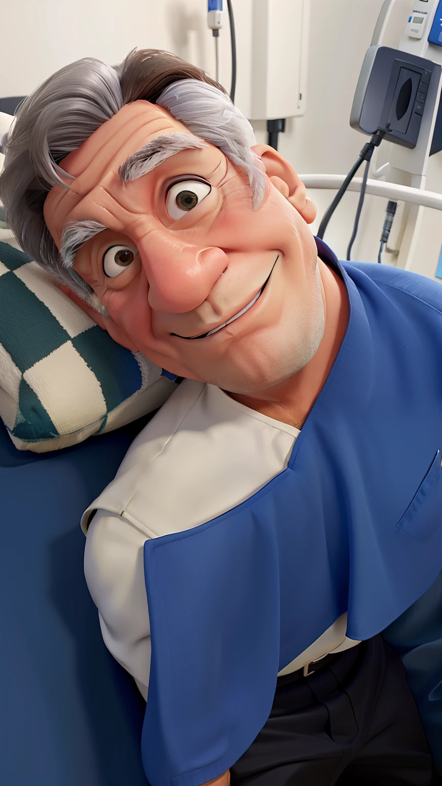 Homem, 63 anos, doente, hospital