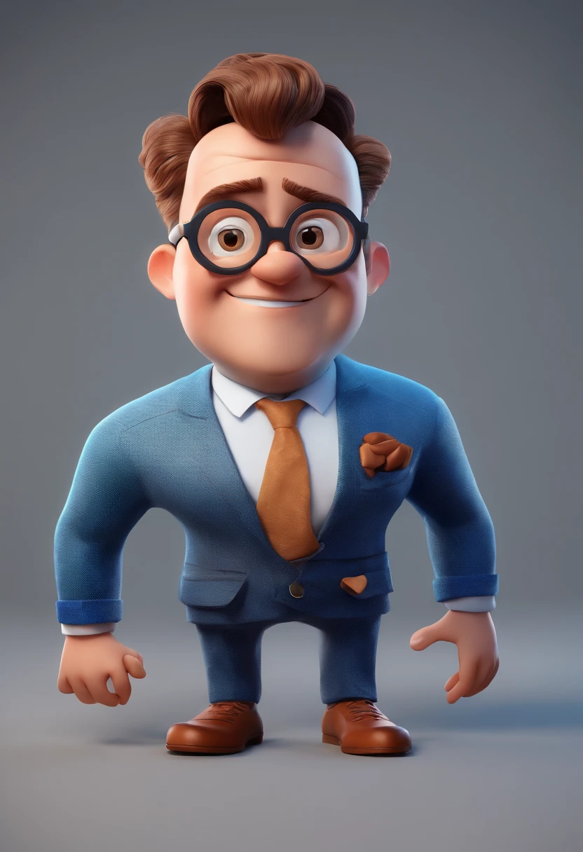 Cartoon character of a man with black glasses and a blue shirt, animation character, Caractere estilizado, animation style rendering, 3D estilizado, Arnold Maya render, 3 d render stylized, toon render keyshot, Personagem 3D, Personagem 3D, 3d rendering stylized, 3 d character render, personagem de desenho animado, Personagem de close up, Pose de personagem, (Estilo Pixar) (master part:1.2) (Bokeh) (best quality) (pele detalhada) (textura detalhada) (8k) (argila) (Cinematic lighting) (foco nítido