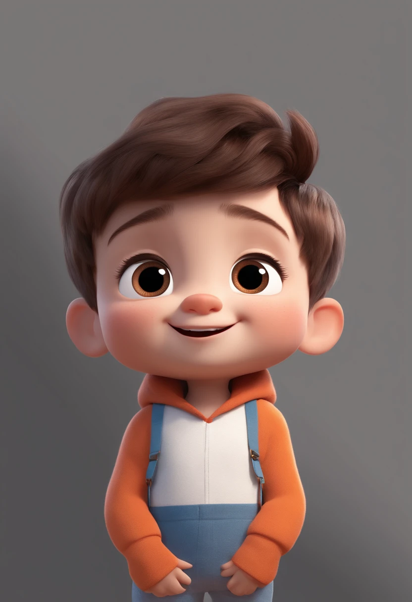 a happy cute standing short hair, vestindo uma fantasia espacial, , fundo branco, barnet, toon, estilo pixar, 3d, desenhos animados, rosto detalhado, asymmetrical 16k