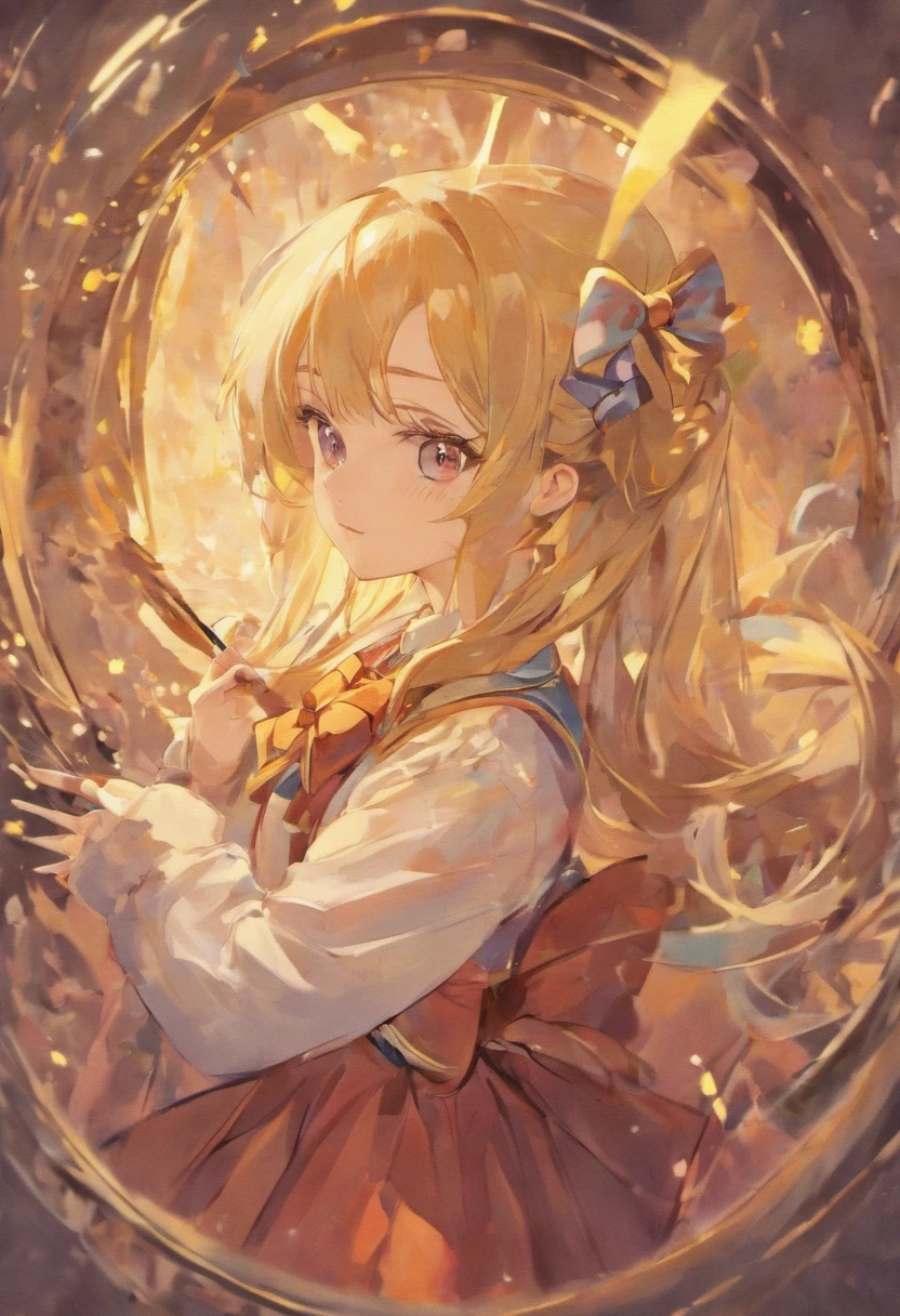 anime girl with long hair and a bow tie, an anime drawing inspired by Ma Yuanyu, pixiv, rococo, in the art style of bowater, pretty anime character design, in an anime style, anime visual of a cute girl, cute art style, anime style portrait, anime style character, beautiful anime portrait, cute anime girl portrait, cute anime style