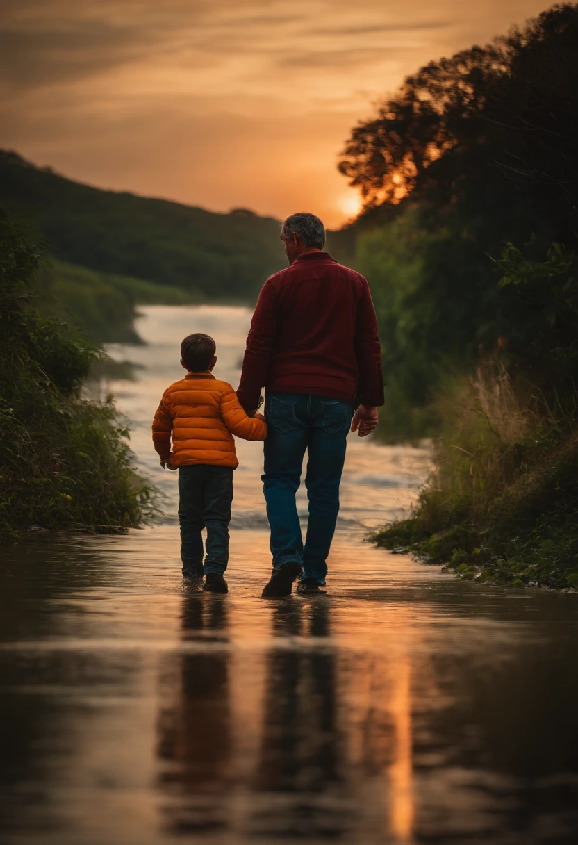 Uma imagem de um pai e um filho.