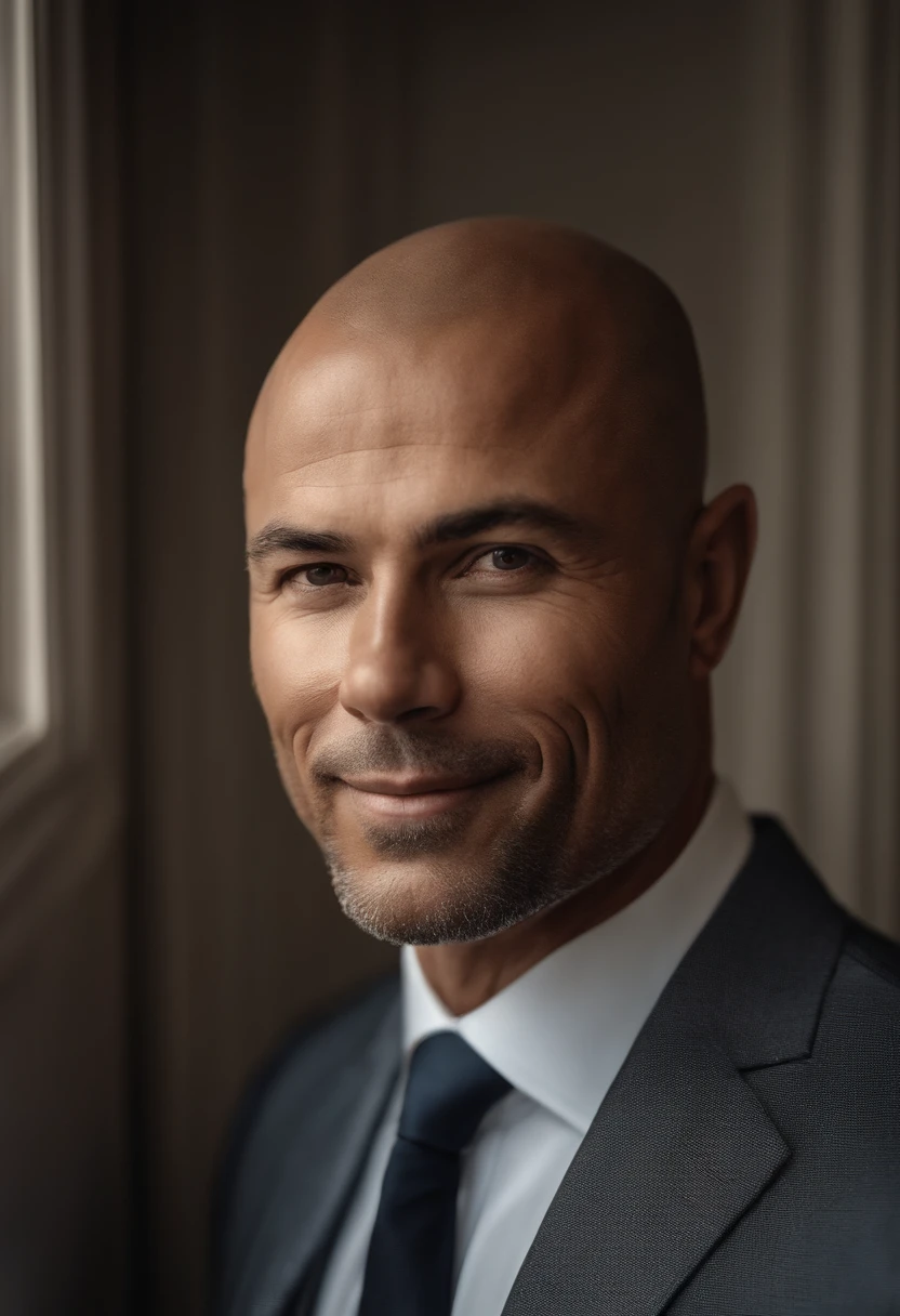 There's a man with a shaved head and a tie, Homens de 45 anos, Homem de 4 0 anos, Homem de 5 0 anos, foto de um homem branco de 50 anos, (38 anos), 38 anos, 3 6 anos, selfie de um homem, 4 5 I, Phenomenon Ronaldo Nazário