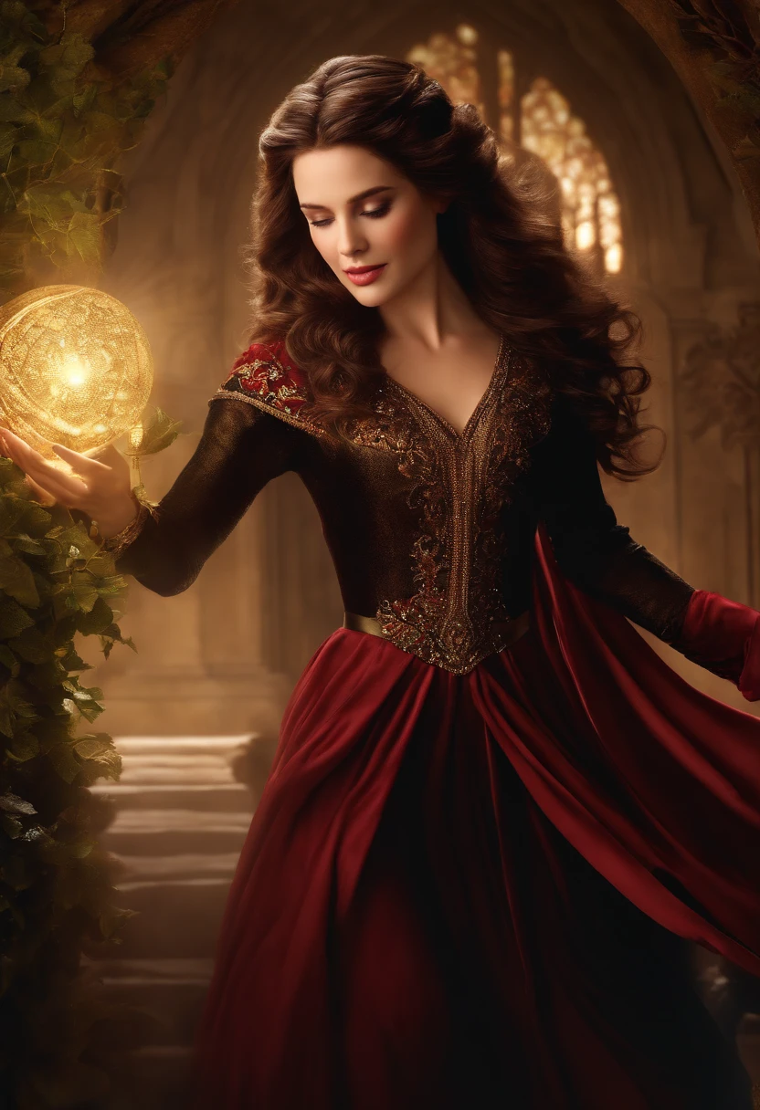 (master part:1.4), (melhor qualidade:1.4), (high resolution:1.4), , Anna de Arendelle, , surpreso, cabelos longos, , Olhando para o Viewer,, black tunic,, ao ar livre, ,