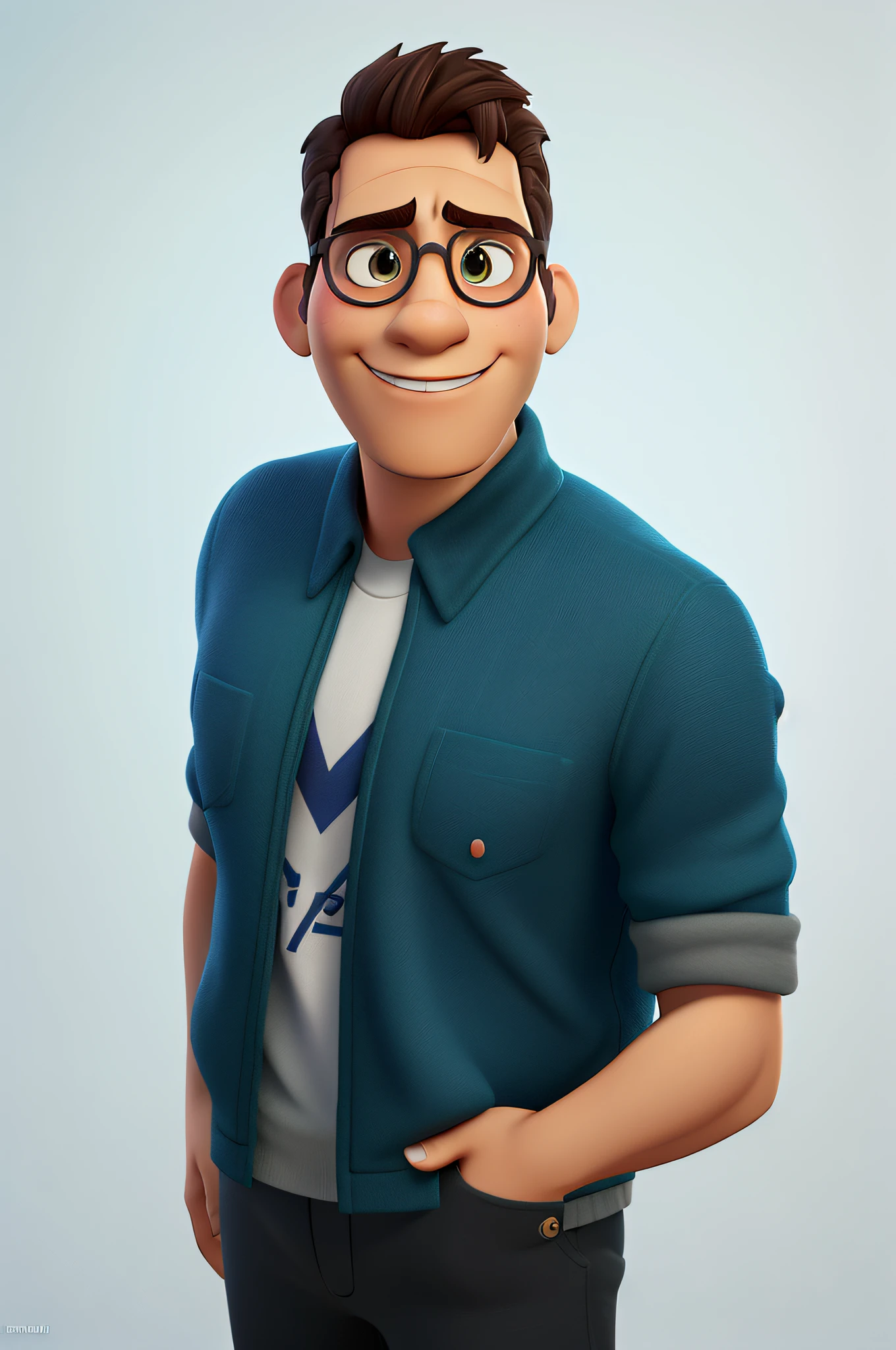 Crie personagem masculino. Caractere estilizado, Disney animation style rendering, 3D estilizado, Arnold Maya render, 3 d render stylized, toon render keyshot, Personagem 3D, Personagem 3D, 3d rendering stylized, 3 d character render, personagem de desenho animado, Personagem de close up, Pose de personagem, (Estilo Pixar) (master part:1.2) (Bokeh) (melhor qualidade) (pele detalhada) (textura detalhada) (8k) (argila) (Cinematic lighting) (foco nítido) olhos detalhados, Disney Characters