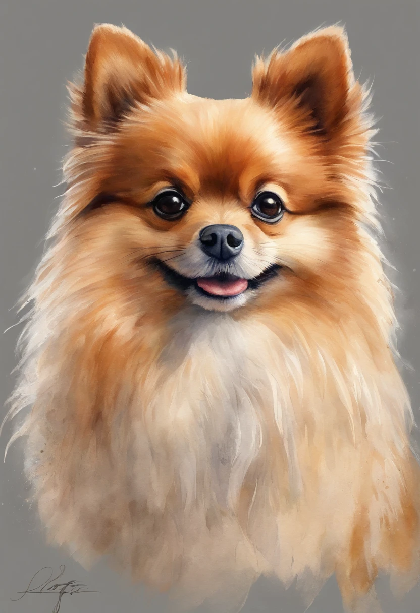 1spitz alemao anao, lulu da pomerania filhote ultra realista estilo pixar disney 3d qualidade 8k