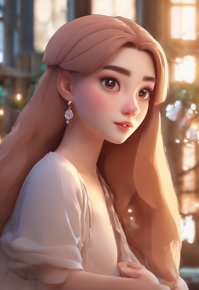 best quality, master part, fotorrealista, extremamente detalhado CG unidade 8k papel de parede, Chibi,1girl, Elsa,sozinho, cheio_corpo, sorrir, Olhando_em_visualizador, ao ar livre,