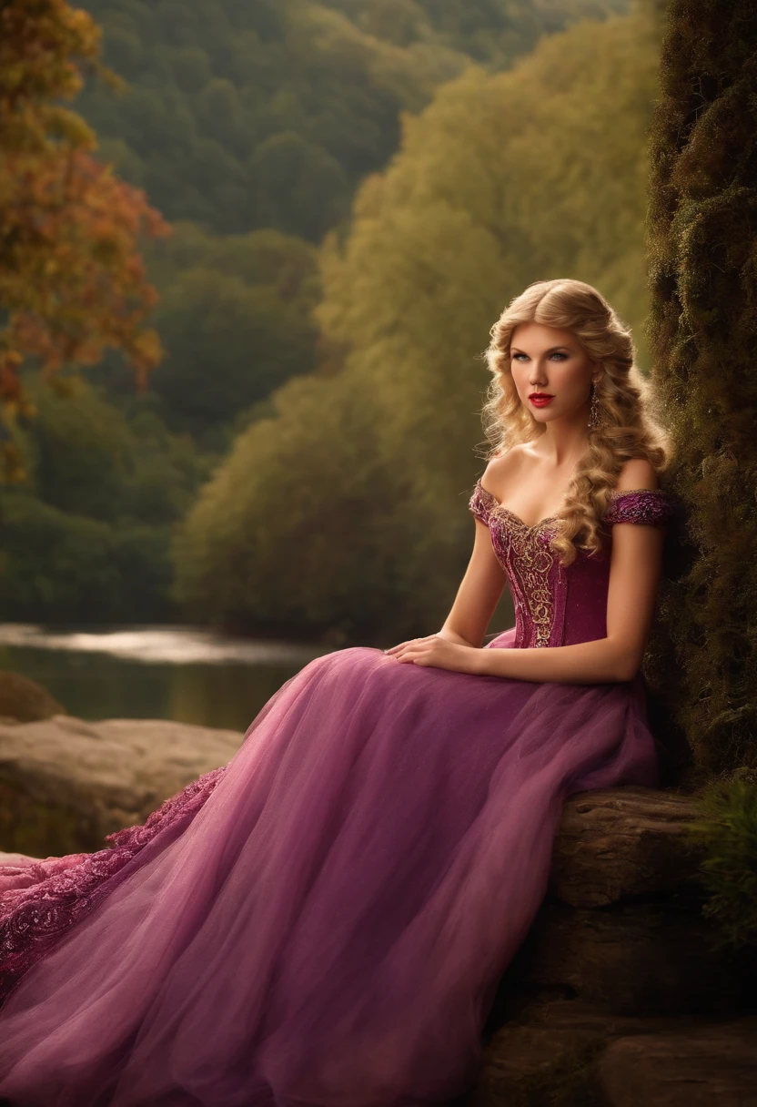 Taylor Swift como Rapunzel do filme Enrolados