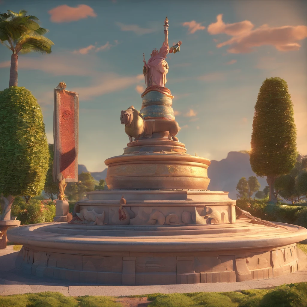 monumento, horto, estatua, granito, estilo disney pixar, alta qualidade, boa qualidade