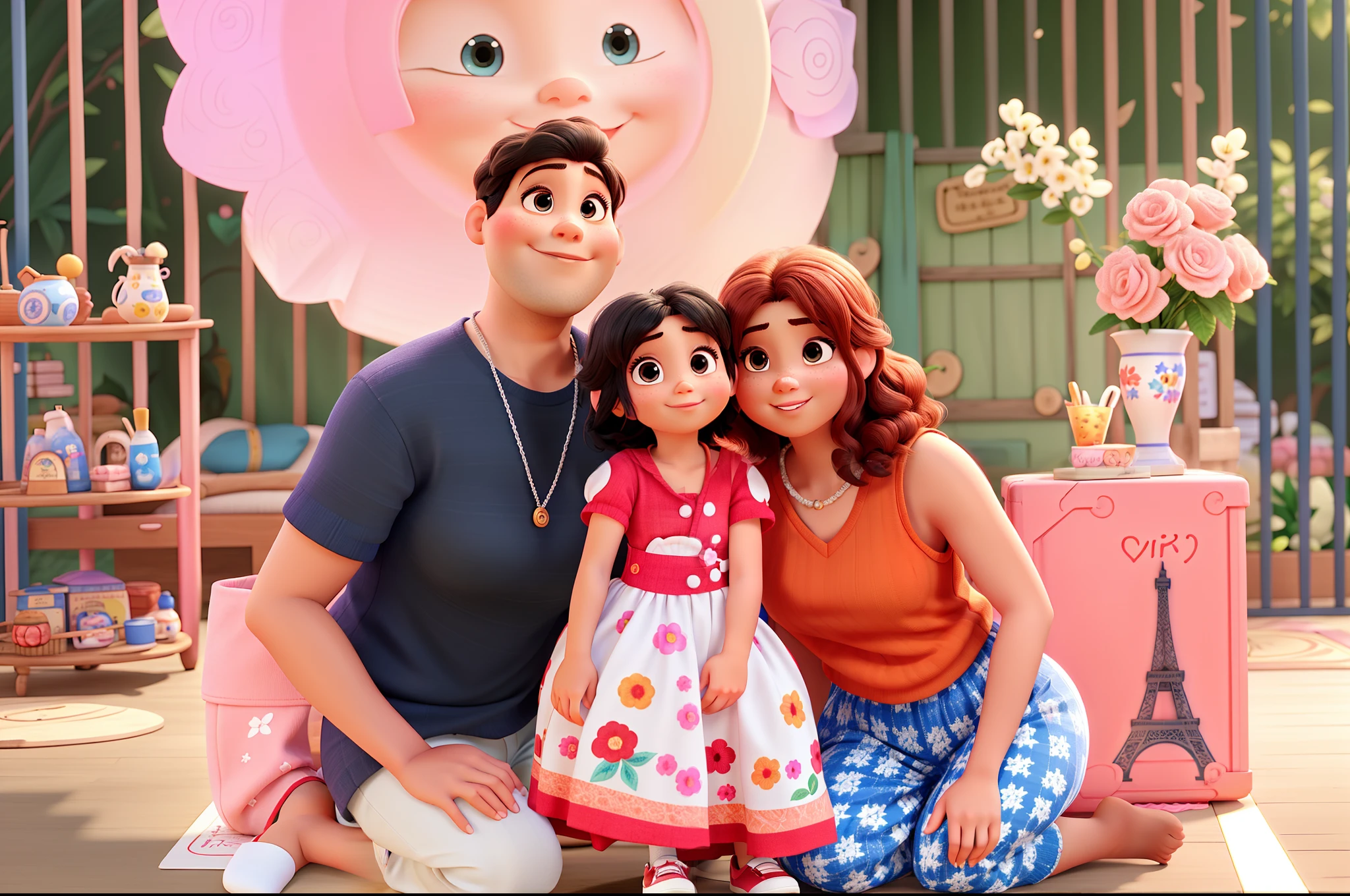 pai, Mother Baby Girl Small Hair, Disney pixar |