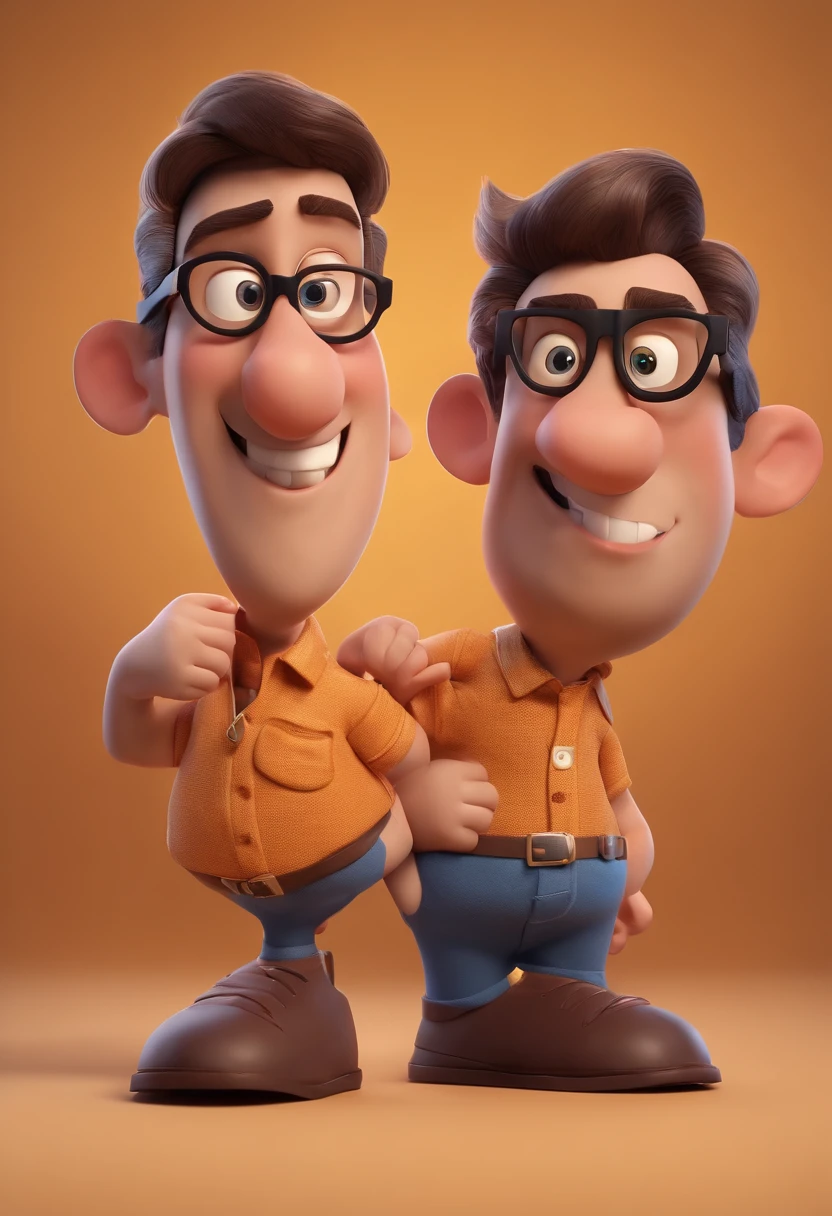 Cartoon character of a man wearing black glasses and a blue shirt, um personagem animado, Caractere estilizado, animation style rendering, 3D estilizado, Arnold Maya render, 3 d render stylized, toon render keyshot, Personagem 3D, Personagem 3D, 3d rendering stylized, 3 d character render, personagem de desenho animado, Personagem de close up, Pose de personagem, (Estilo Pixar) (master part:1.2) (Bokeh) (best quality) (pele detalhada) (textura detalhada) (8k) (argila) (Cinematic lighting) (foco nítido,Senta e vaza a parte superior do corpo