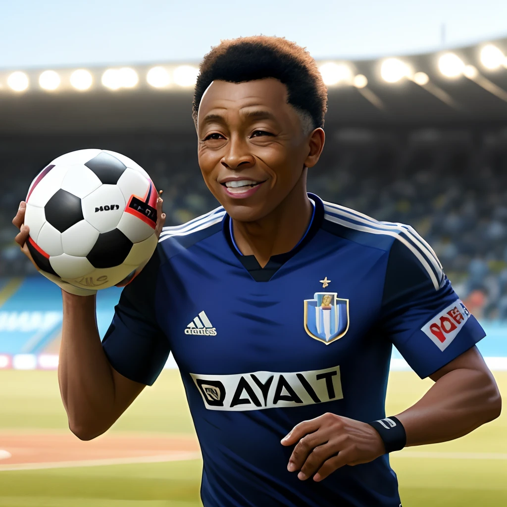 "Vicente: A Lenda da Fera do Futebol"
Vicente, um de 7 anos, com pele branca, cabelos castanhos e encaracolados, um sorriso largo e olhos expressivos.
Vicente usando o uniforme vermelho e branco do Sport Clube Internacional de Porto Alegre, with the number 7 on the back and the captain's armband.
He holds a soccer ball and is in action, demonstrando sua velocidade, chute forte e habilidades goleadoras.
Fundo com as cores do uniforme (vermelho e branco).
O logotipo da Disney no canto superior esquerdo.
Add magical elements and touches of fantasy to give it the signature Disney touch.