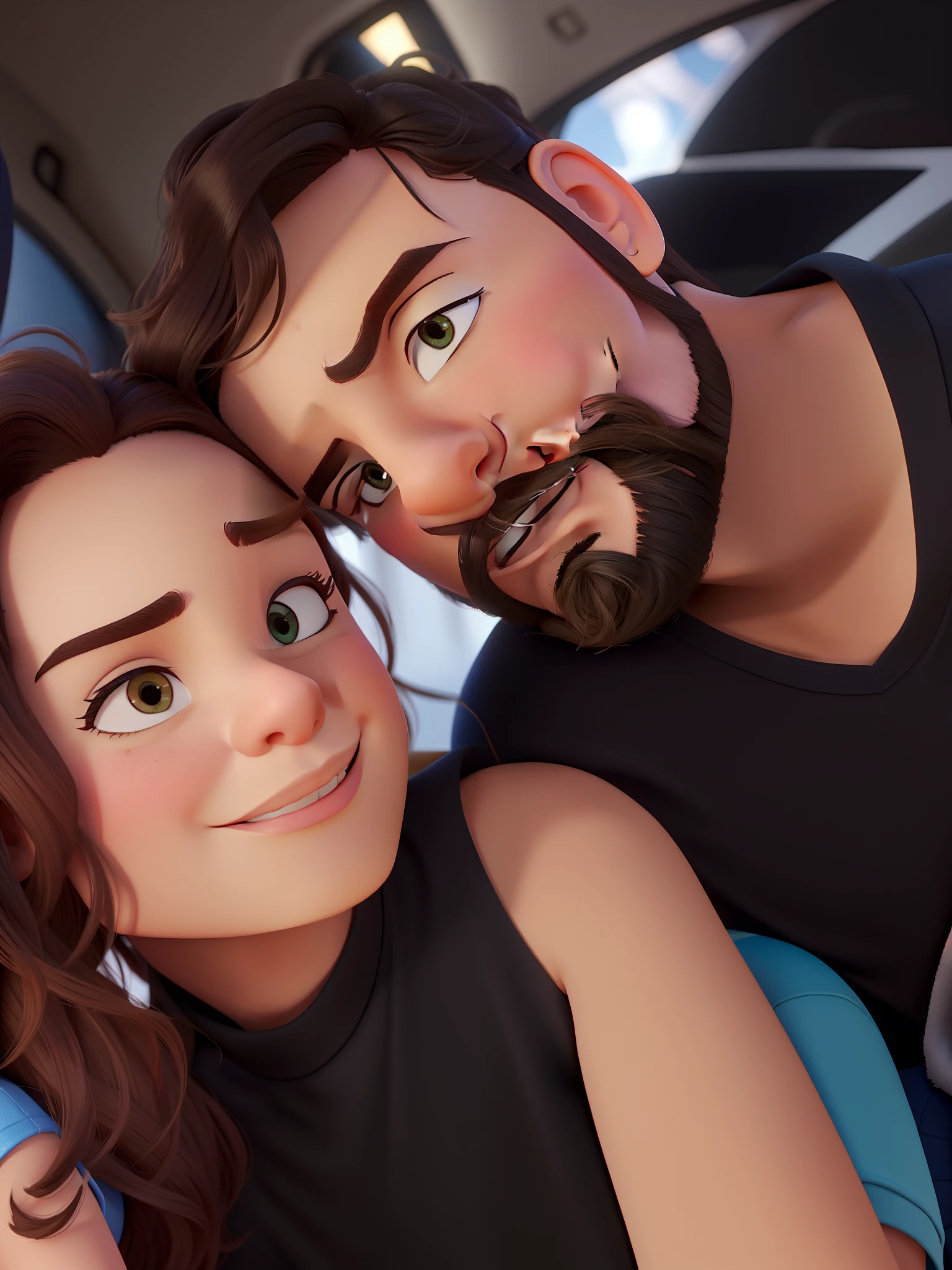 casal homem e mulher no estilo Disney Pixar, alta qualidade, melhor qualidade, Camila e Douglas