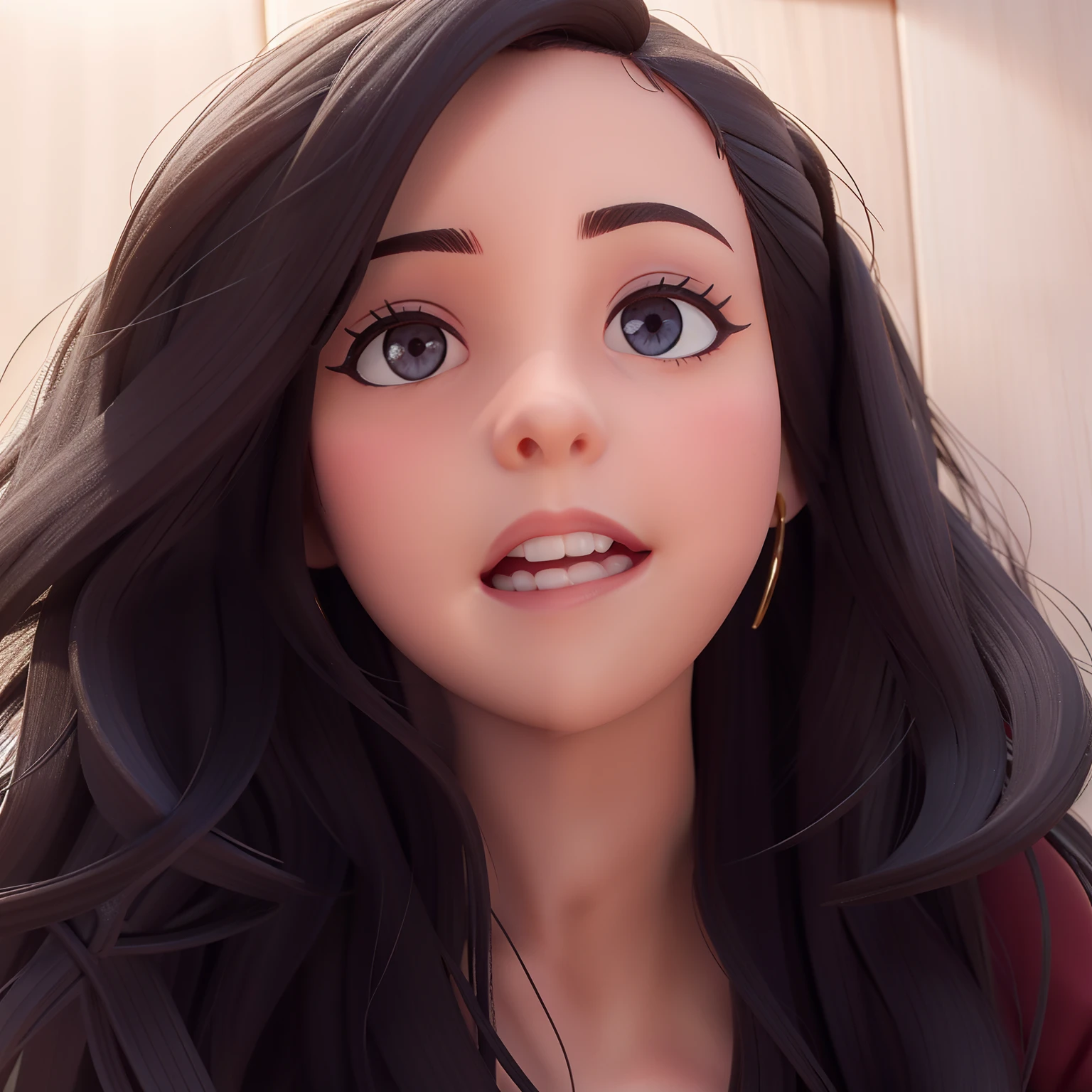 morena de cabelo liso e olhos castanhos