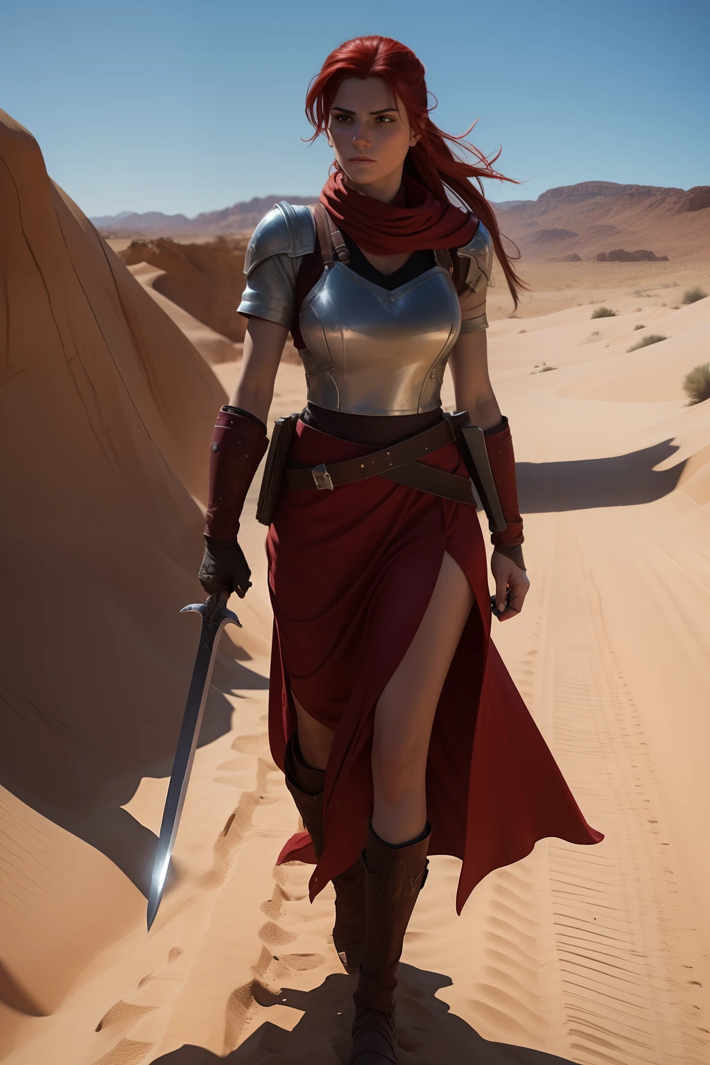 Red Sonya of rogatino ,Walking through the desert with your sword in your hand,Lonely and imposing