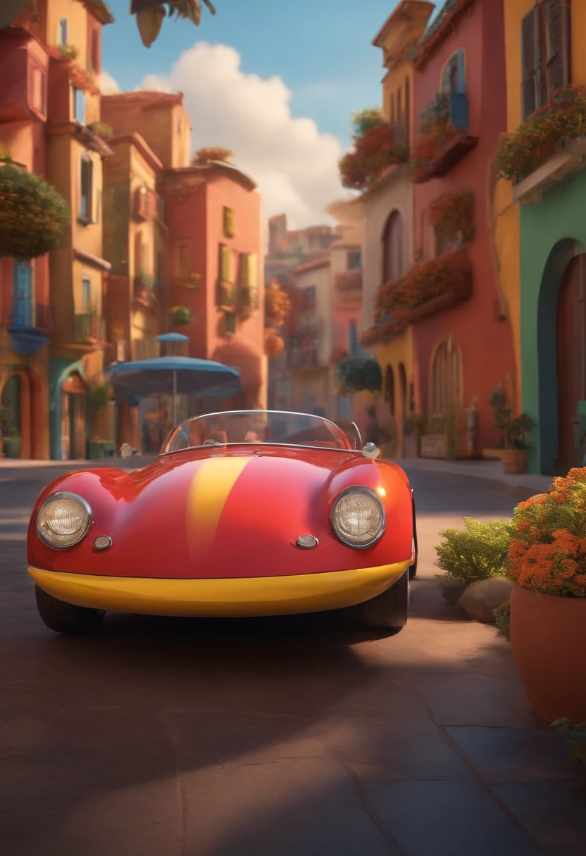 Um arquiteto de sonhos futurista, mas realista, inspired by Pixar animation, de perto. The character takes center stage with captivating facial expressions, oferecendo um toque de irrealidade.
