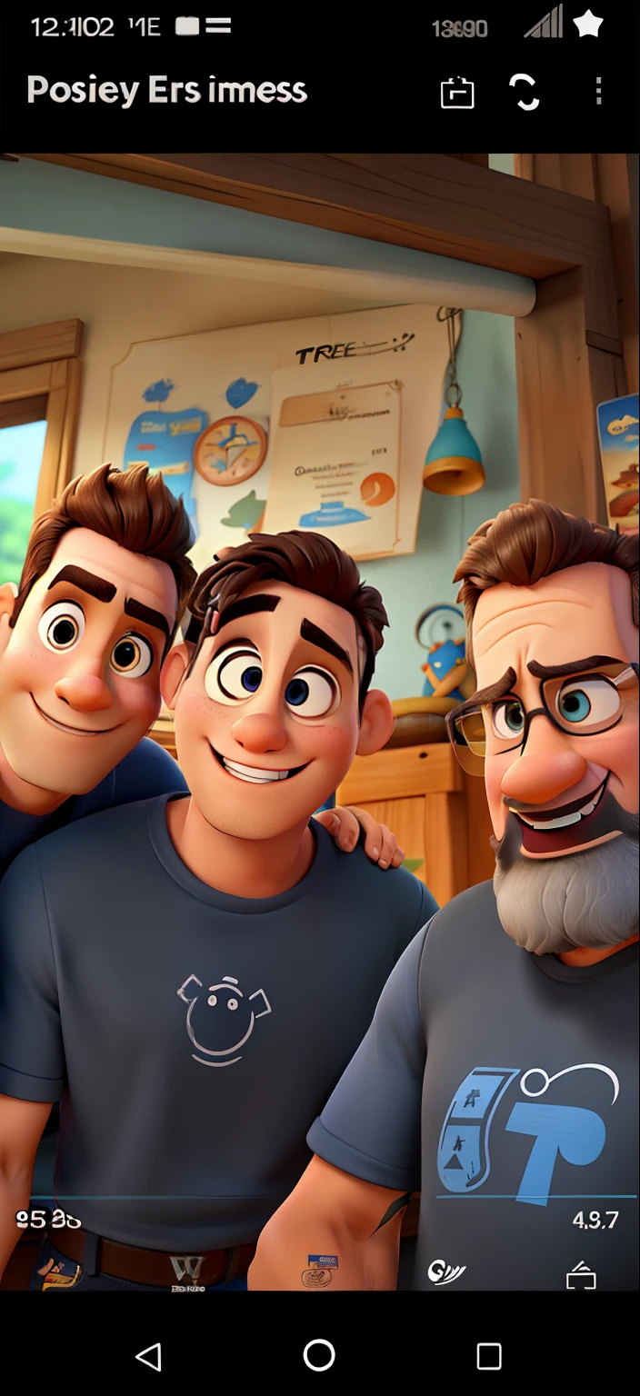 tres homens estilo disney pixar, alta qualidade, melhor qualidade