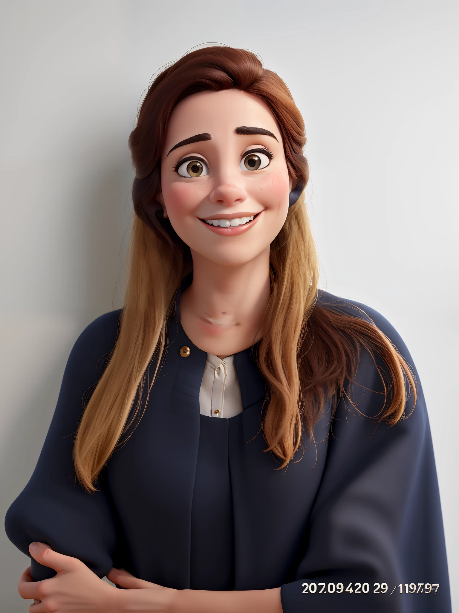 Foto estilo homenagem da Disney de 100 anos, that maintains the characteristics of the person in the image and that contains an inspirational background, profissional e que remeta a profissional de recursos humanos.The image is of a beautiful woman