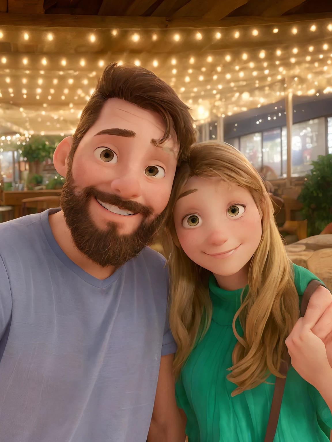 There's a man and a woman posing for a photo in love