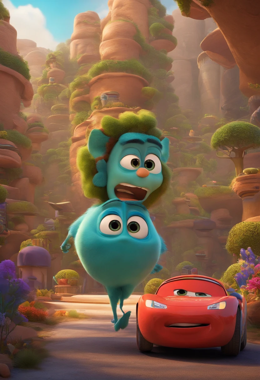 Um arquiteto de sonhos futurista, mas realista, inspired by Pixar animation, de perto. The character takes center stage with captivating facial expressions, oferecendo um toque de irrealidade.