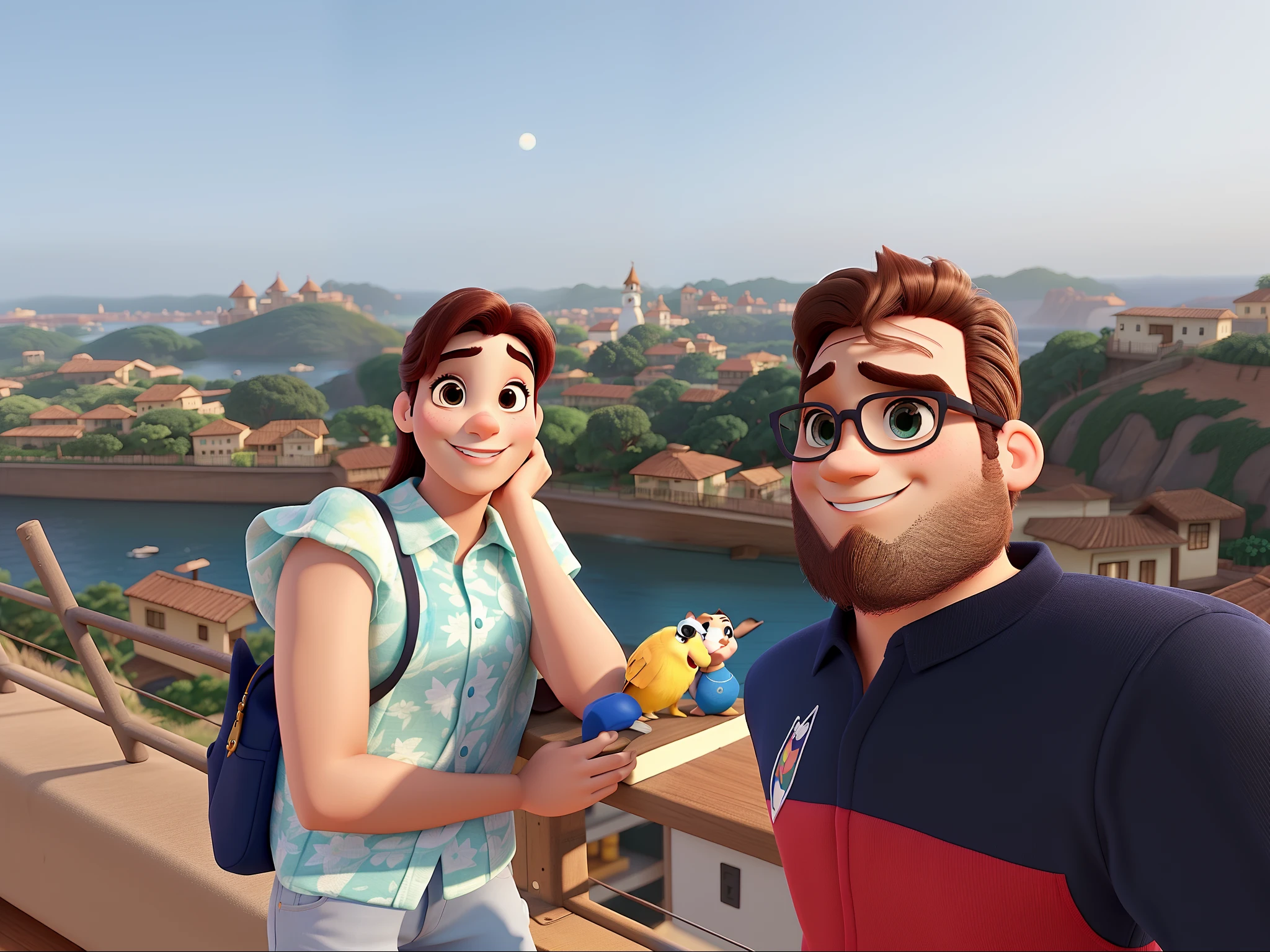 Um casal estilo Disney pixar, alta qualidade, melhor qualidade