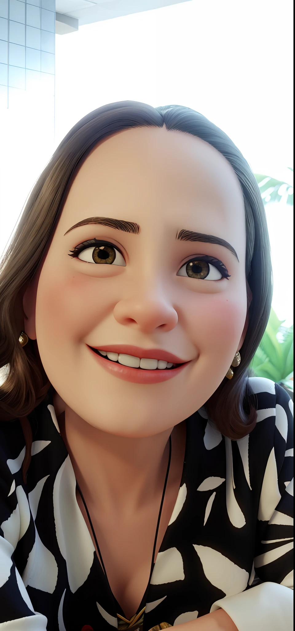 mulher sorridente de camisa preta e branca sentada em uma mesa com um prato de comida, Magda Torres Gurza, Lorena Avarez, Directed by: Nandor Soldier, fernanda suarez, imagem de perfil, Alanis Guillen, coluna, Foto realista, Estefania Villegas Burgos, Directed by: Veronica Ruiz de Velasco